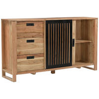 SIDEBOARD  in 160/90/40 cm  - Schwarz/Naturfarben, KONVENTIONELL, Holz/Metall (160/90/40cm) - Livetastic
