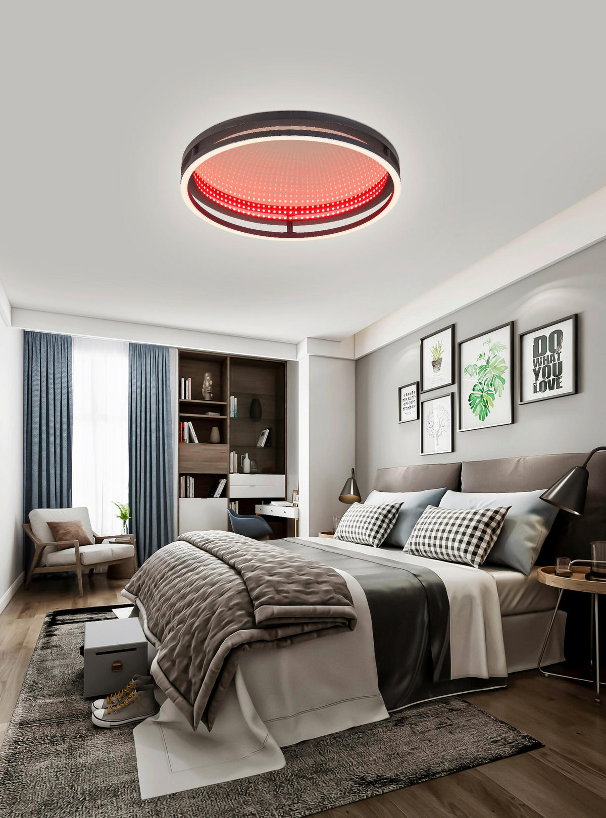 PLAFONIERĂ CU LED - negru, Lifestyle, plastic/metal (39/8,7cm) - Novel