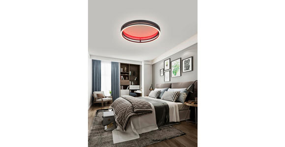 LED-DECKENLEUCHTE 39/8,7 cm - Schwarz, LIFESTYLE, Kunststoff/Metall (39/8,7cm) - Novel