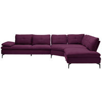 ECKSOFA in Flachgewebe Violett  - Violett/Schwarz, Design, Textil/Metall (344/271cm) - Chilliano