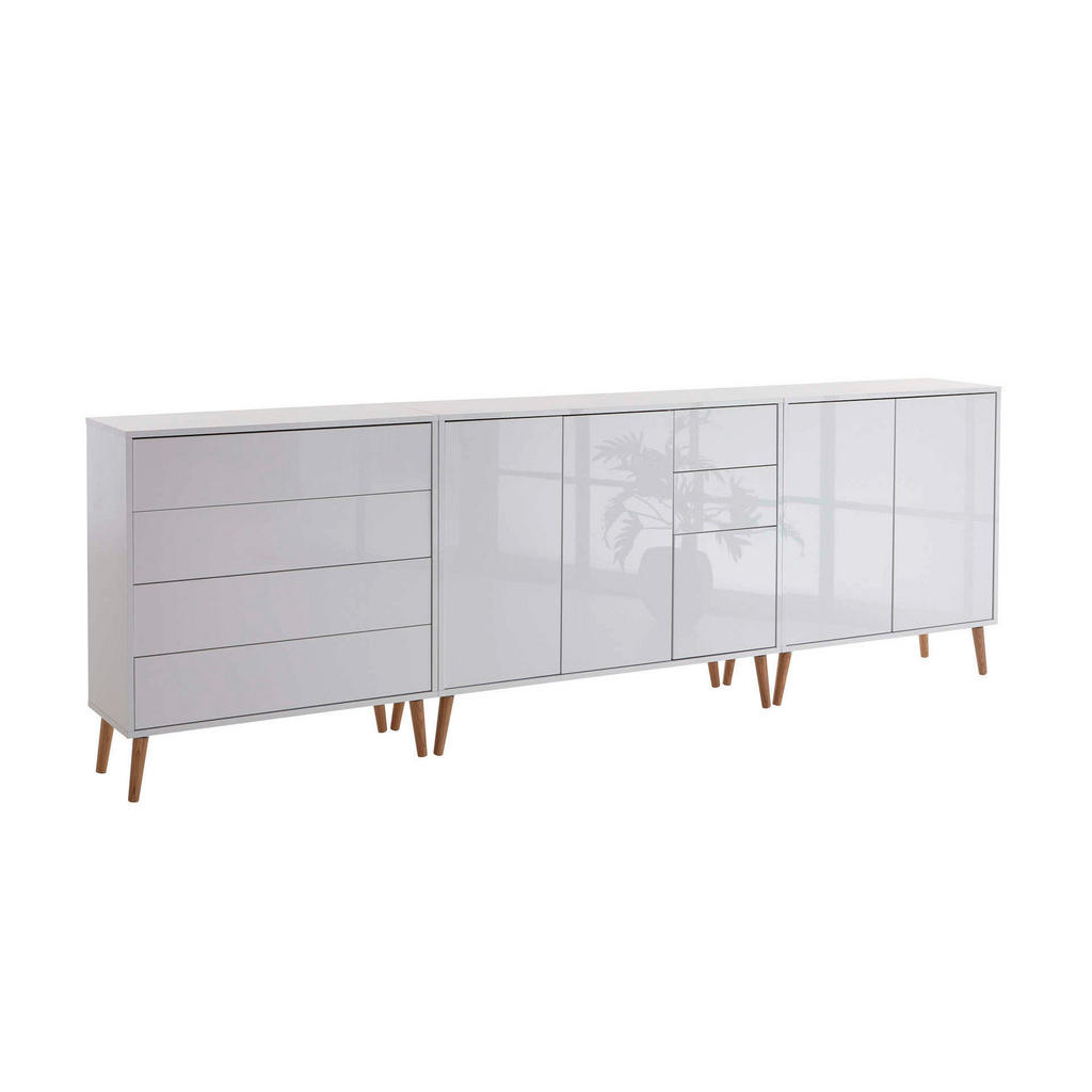 Sideboard Mailand 7 B:263,5cm Weiß/Ecihe