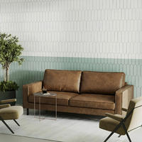 3-SITZER-SOFA Echtleder Lederlook Braun  - Schwarz/Braun, Design, Leder/Textil (188/85/92cm) - Livetastic
