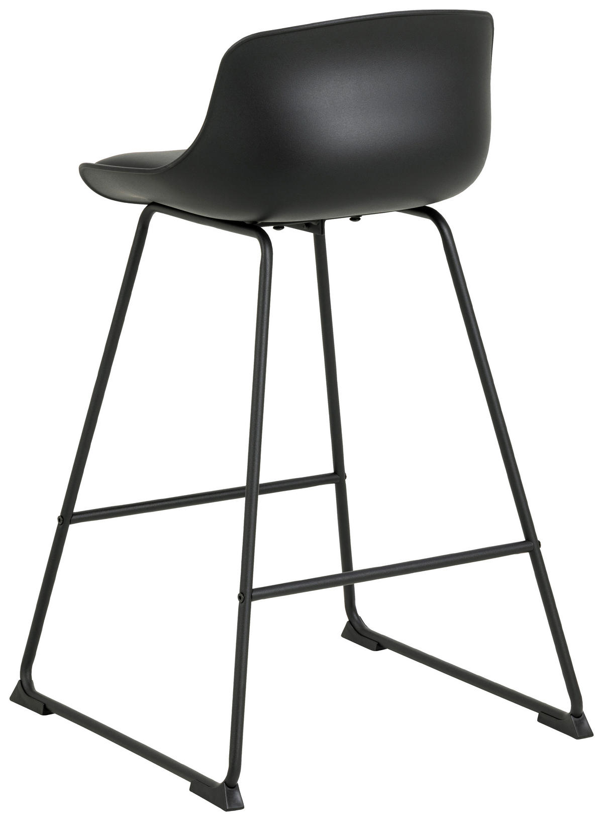 BARHOCKER Lederlook (vegan) Schwarz  - Schwarz, MODERN, Textil/Metall (50/84/49cm) - MID.YOU
