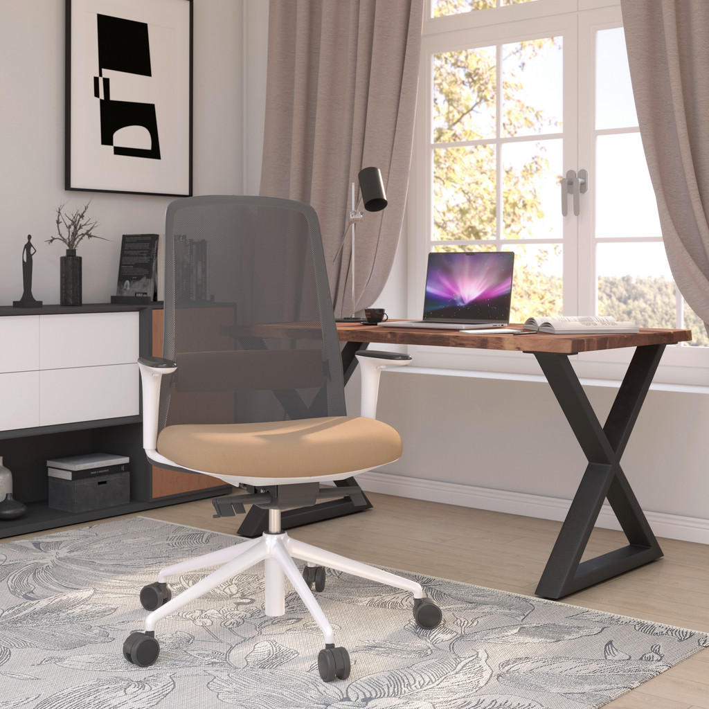 Thumbnail - Xxxl Drehstuhl, Schwarz, Weiß, Metall, Kunststoff, Textil, Drehkreuz, 70x103-115x70 cm, Stoffauswahl, Sitzfläche 360° dr...