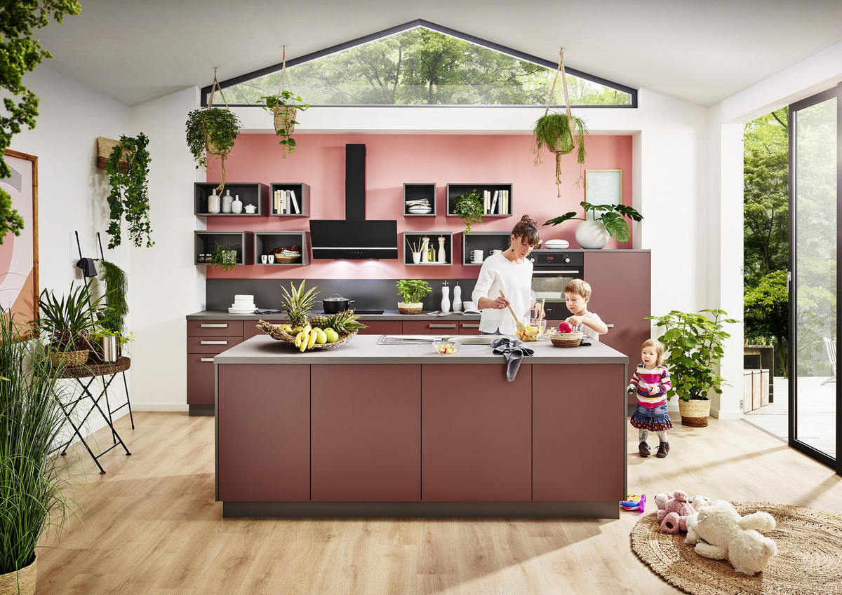 EINBAUKÜCHE MANHATTAN UNI  - Rot, Design, Holzwerkstoff - Nolte Küchen