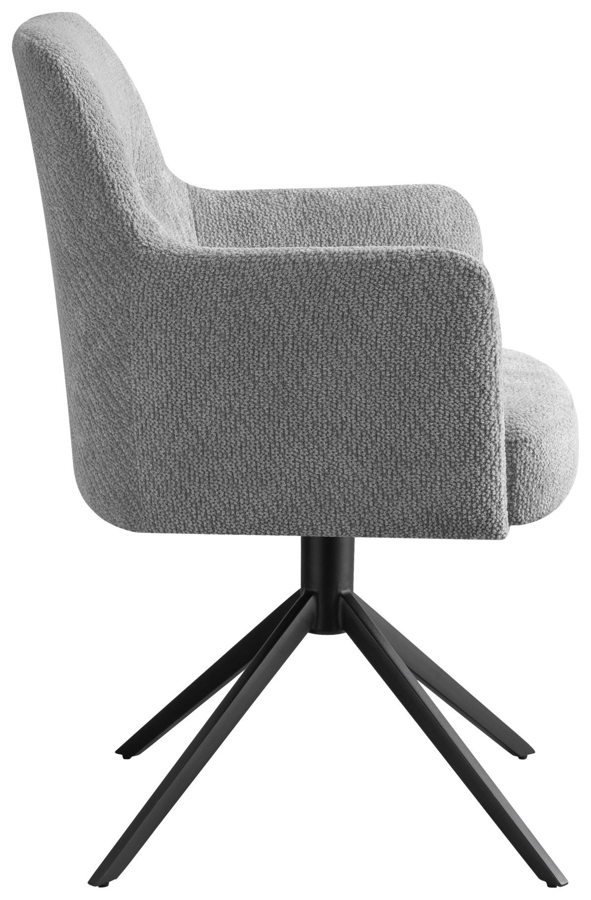 ARMLEHNSTUHL  in Eisen Mikrofaser  - Schwarz/Grau, Design, Textil/Metall (62/88/60cm) - Stylife
