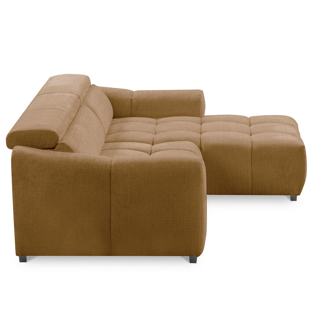 ECKSOFA  Webstoff Rostfarben  - Rostfarben/Schwarz, Design, Kunststoff/Textil (274/177cm) - Livetastic