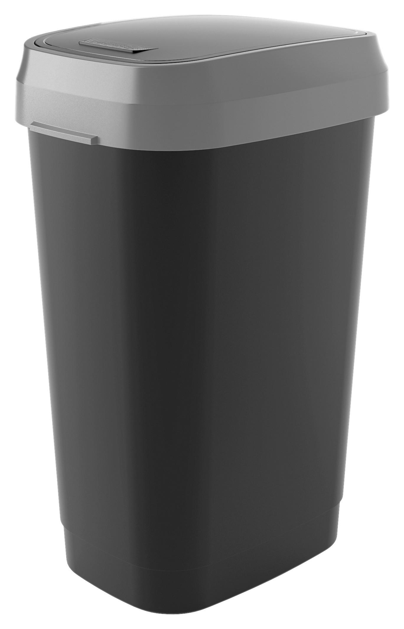 ABFALLEIMER 50 L  - Schwarz/Grau, KONVENTIONELL, Kunststoff (42/62/31cm) - Keter