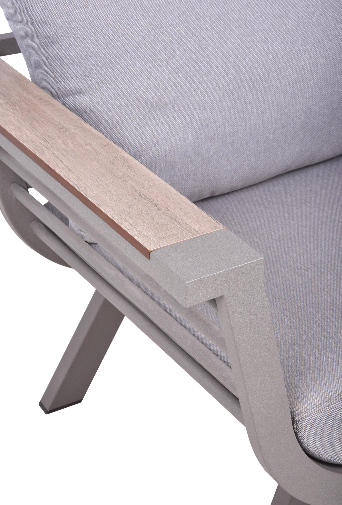 LOUNGEGARNITUR 4-teilig   145/62,5/220 cm Aluminium  - Taupe/Hellgrau, Basics, Kunststoff/Textil (145/62,5/220cm) - Gardenson