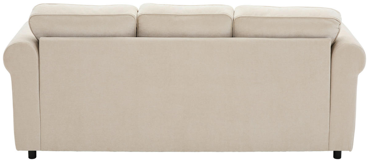 3-SITZER-SOFA Chenille Beige  - Beige/Schwarz, KONVENTIONELL, Kunststoff/Textil (226/88/86cm) - Carryhome