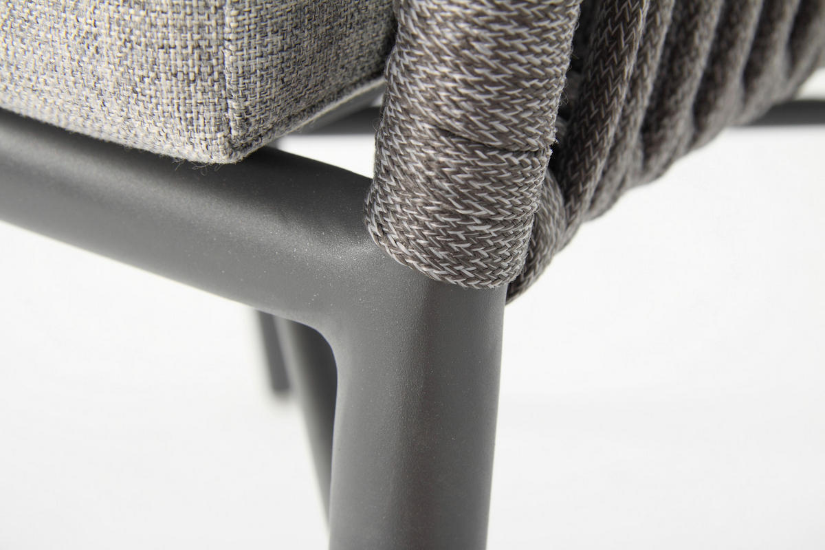 STAPELSESSEL Aluminium Graphitfarben, Grau  - Graphitfarben/Grau, MODERN, Textil/Metall (61/82/63cm) - Ambia Garden