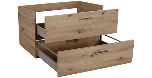 Waschbeckenunterschrank mit Soft-Close Avensis B: 90cm - Fichtefarben/Eichefarben, MODERN, Holzwerkstoff (90/53/45cm) - Luca Bessoni