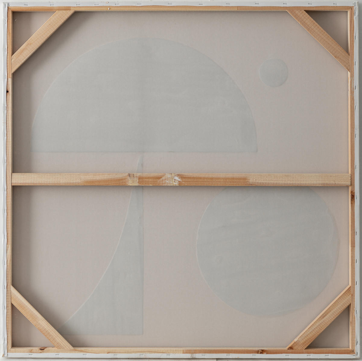 ÖLGEMÄLDE Abstraktes Weiß 100/100 cm  - Beige/Weiß, LIFESTYLE, Holz/Kunststoff (100/100cm) - Monee