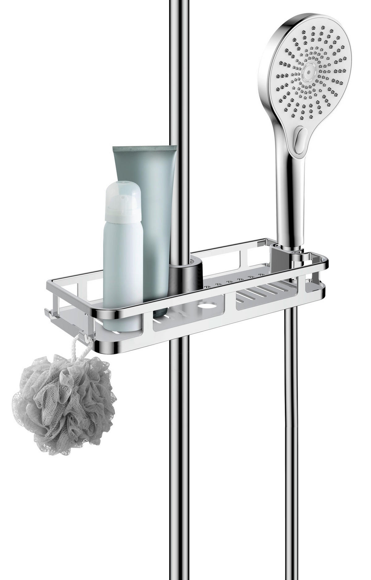 DUSCHKORB - Chromfarben, MODERN, Kunststoff (28,5/4/11,5cm) - Wenko