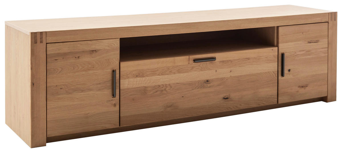 TV-BÄNK  i 201/58/50 cm  - antracit/ekfärgad, Design, metall/trämaterial (201/58/50cm) - Livetastic