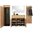 GARDEROBE 4-teilig  in 248/200/38 cm  - Schwarz/Eiche Artisan, KONVENTIONELL, Glas/Holzwerkstoff (248/200/38cm) - Voleo