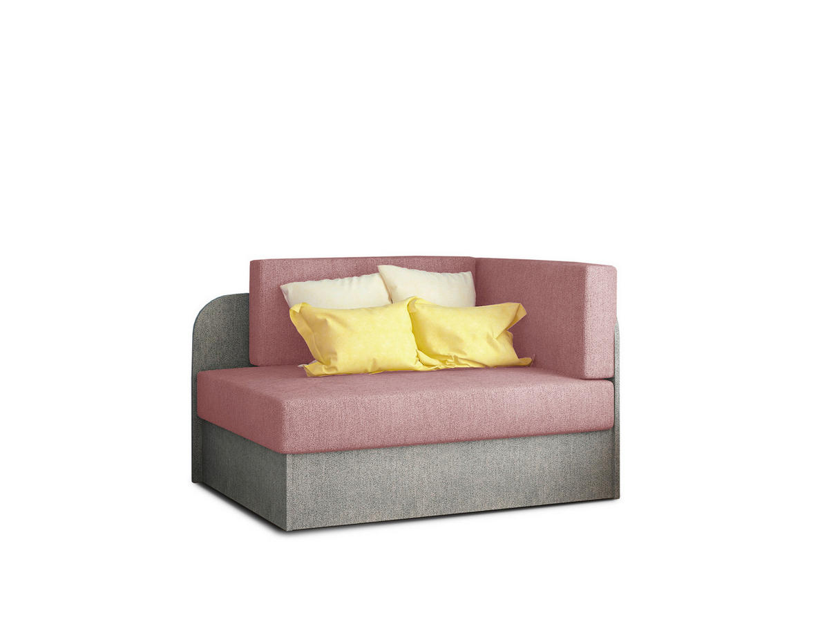 JUGEND- UND KINDERSOFA in Fleece Rosa, Hellgrau  - Hellgrau/Schwarz, Design, Kunststoff/Textil (104/60/75cm) - MID.YOU