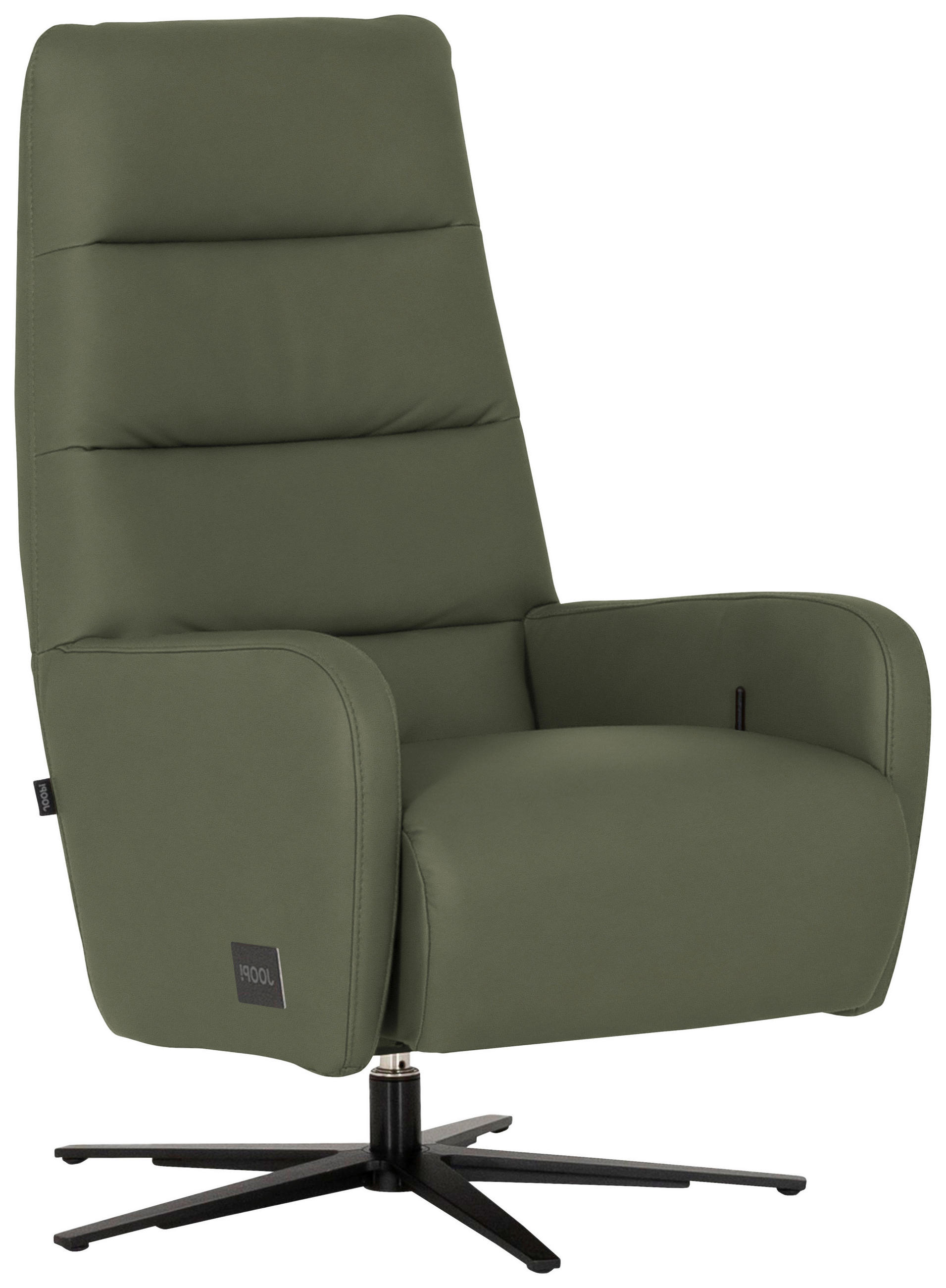 RELAXSESSEL Leder Olivgrün  - Schwarz/Olivgrün, Modern, Leder/Metall (66/110/83cm) - Joop!