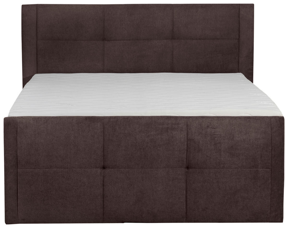 BOXSPRINGBETT 140/200 cm  in Braun  - Schwarz/Braun, KONVENTIONELL, Kunststoff/Textil (140/200cm) - Boxxx