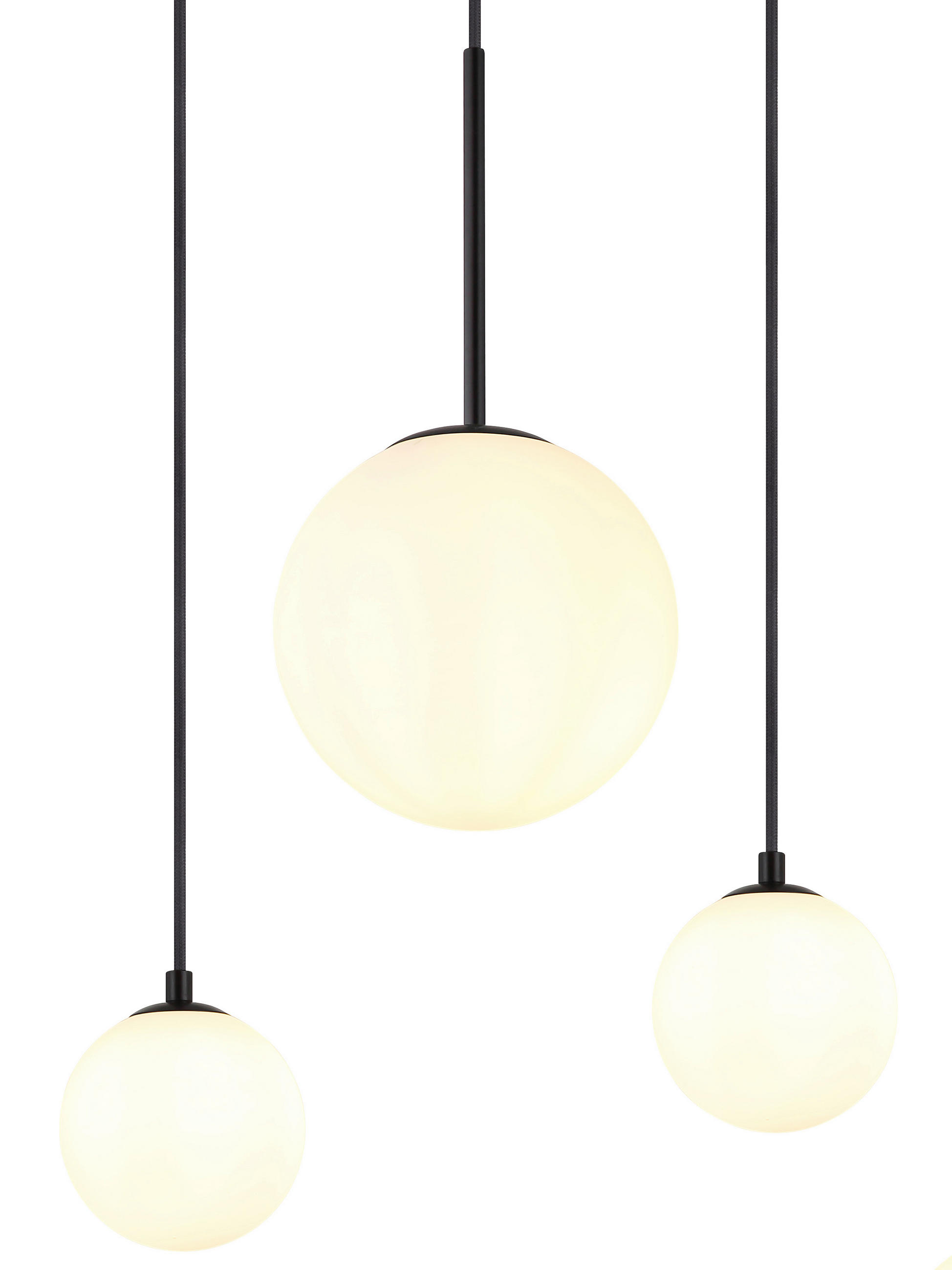 HÄNGELEUCHTE 91/20/117 cm   - Schwarz, KONVENTIONELL, Glas/Metall (91/20/117cm) - Globo
