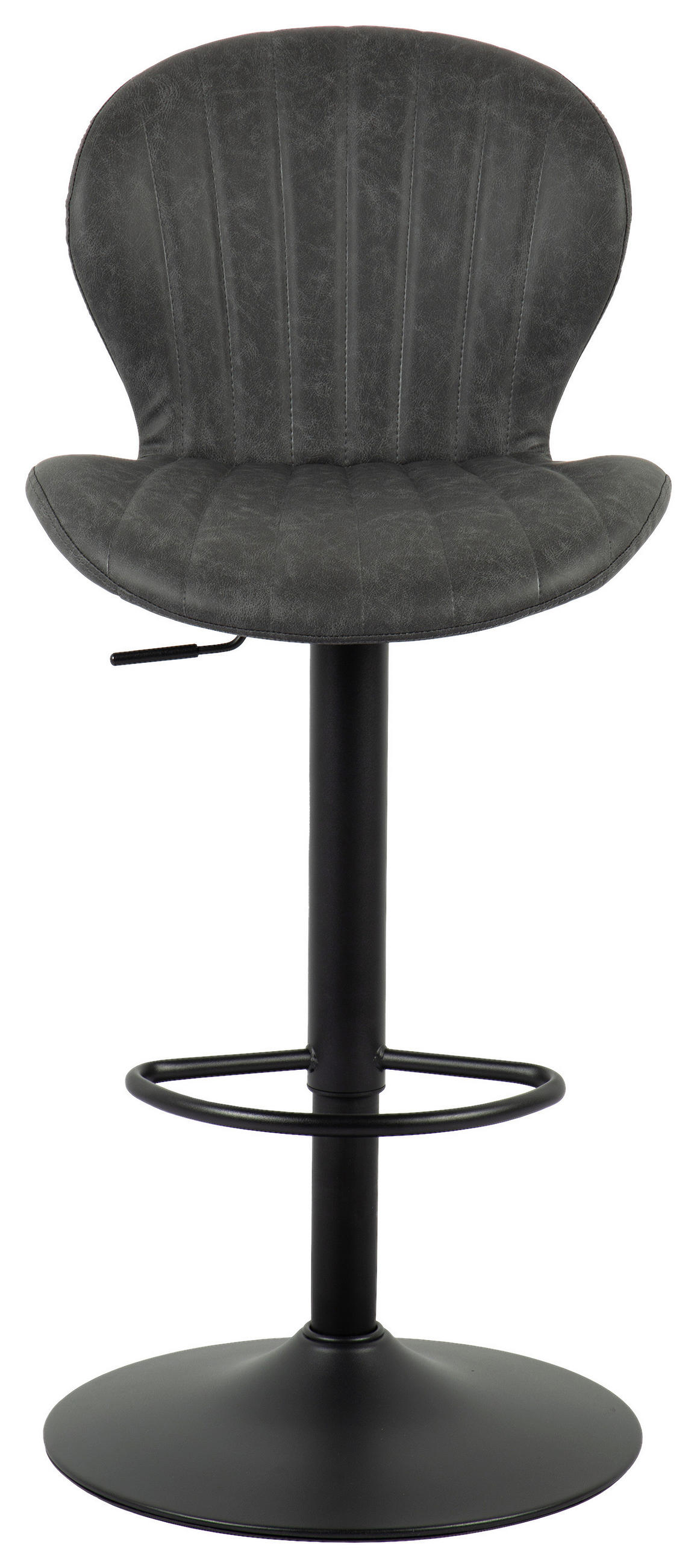 BARHOCKER Metall, Textil Dunkelgrau  - Dunkelgrau/Schwarz, Modern, Textil/Metall (45,5/95-116/50,5cm) - MID.YOU
