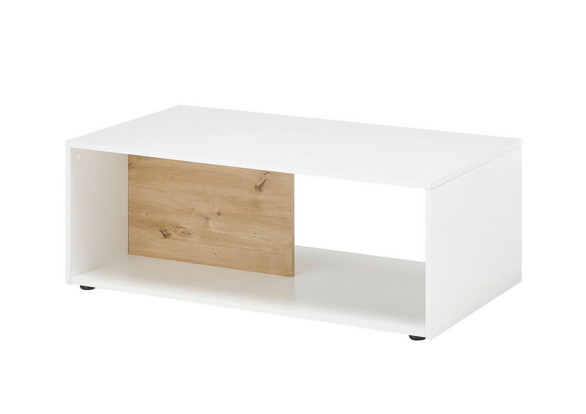 KLUBSKA MIZA, 110/40/60 cm bela, hrast artisan  - bela/hrast artisan, Design, leseni material (110/40/60cm) - Carryhome