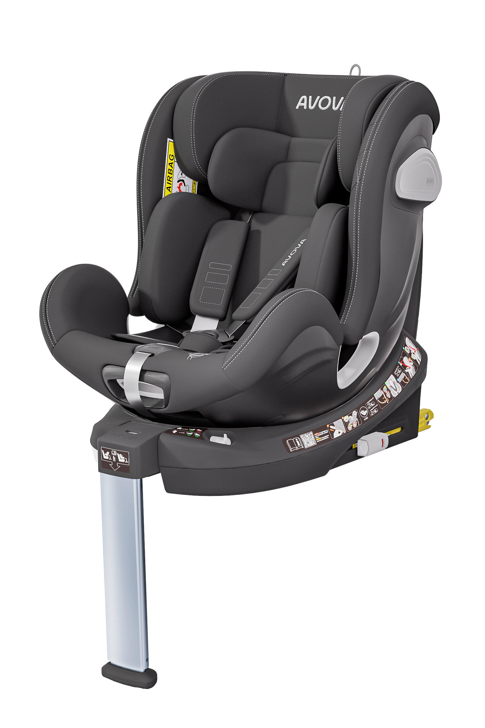 REBOARDER-KINDERSITZ Swan Fix  - Schwarz, Basics, Kunststoff/Textil (44/77/58,5cm) - AVOVA