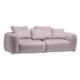 BIGSOFA in Samt Beere  - Beere/Schwarz, MODERN, Kunststoff/Textil (260/70/122cm) - Carryhome