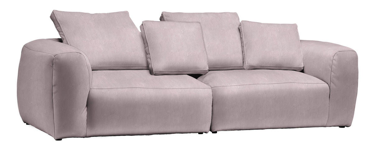BIGSOFA Samt Beere  - Beere/Schwarz, MODERN, Kunststoff/Textil (260/70/122cm) - Carryhome
