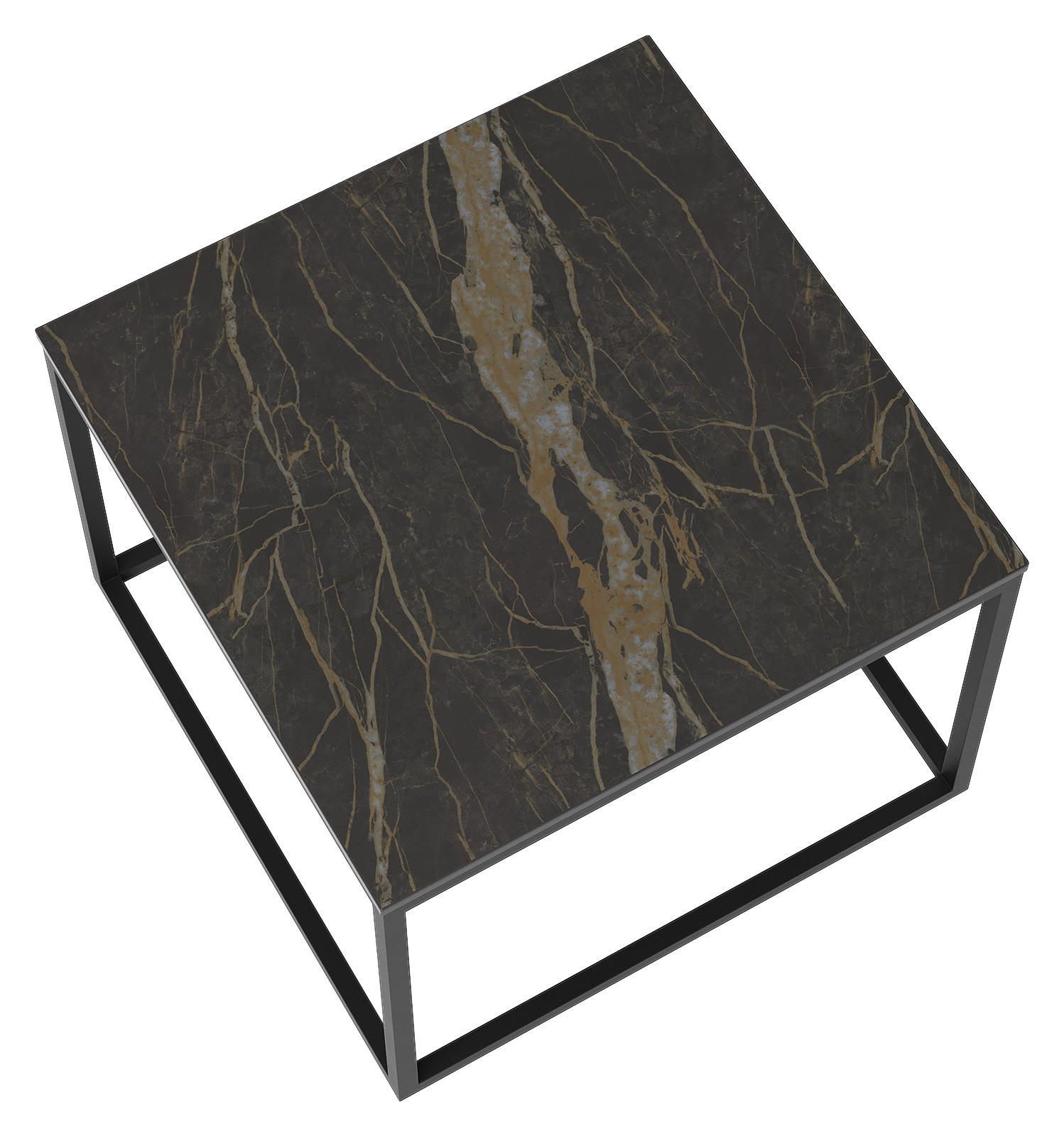 COUCHTISCH Marmor quadratisch Schwarz 45/45/35 cm - Schwarz, Design, Keramik/Metall (45/45/35cm) - Joop!