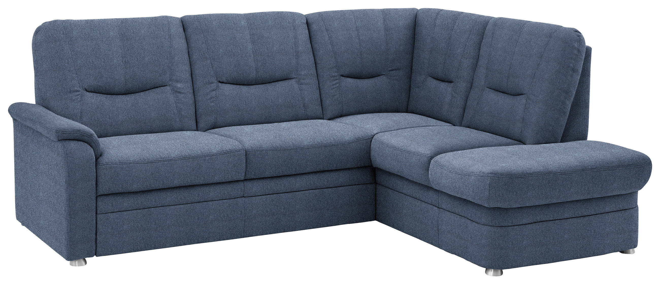 ECKSOFA 235/185 cm  in Chenille Blau  235/185 cm  - Blau/Schwarz, KONVENTIONELL, Kunststoff/Textil (235/185cm) - Beldomo Comfort