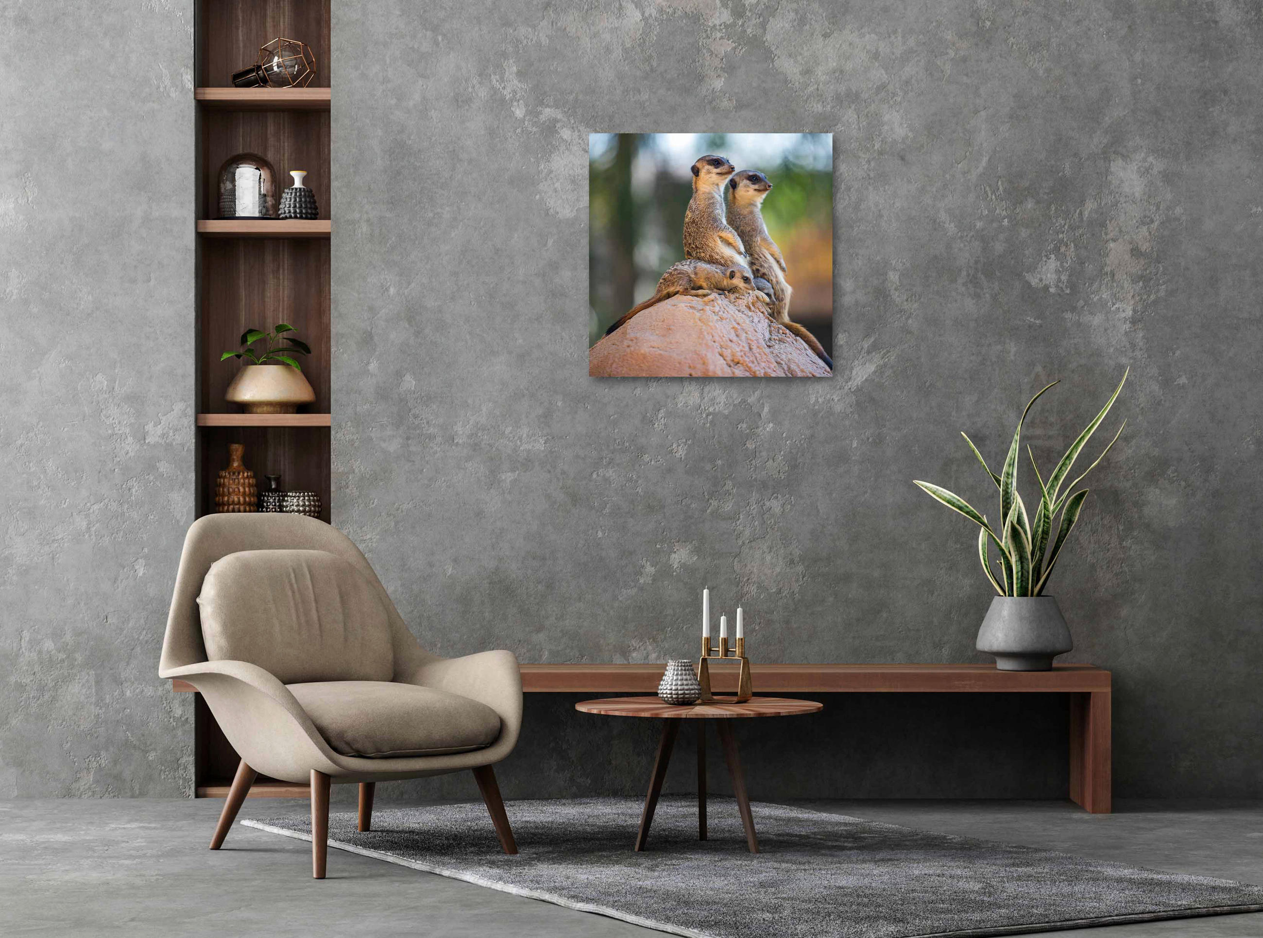 ALUMINIUMBILD 74/74 cm  - Sandfarben/Beige, Design, Kunststoff/Metall (74/74cm)