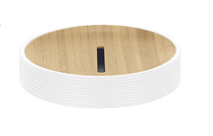 MÝDLENKA bílá, světle hnědá - bílá/světle hnědá, Basics, dřevo/plast (10,9/2,2cm) - Kleine Wolke