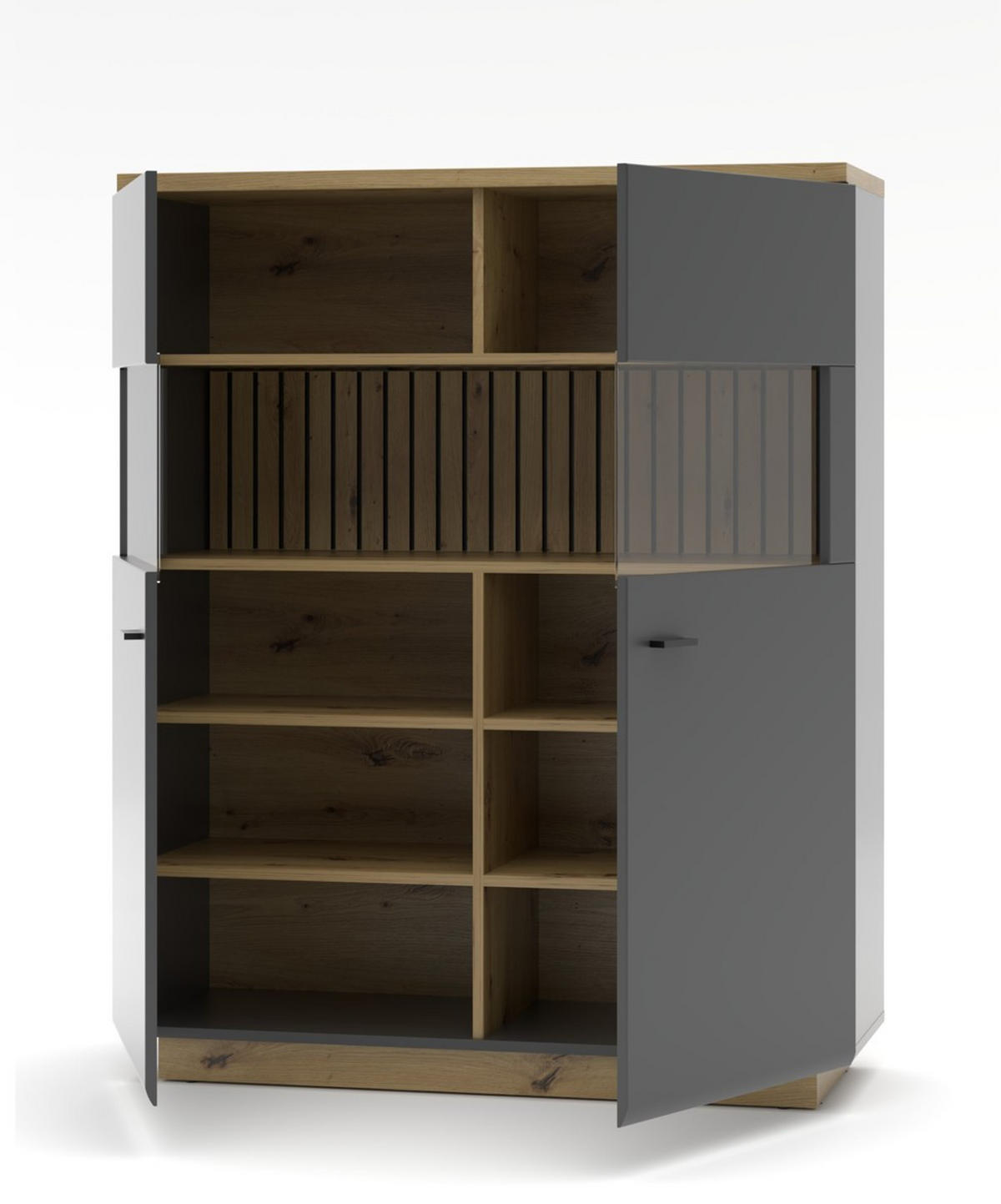 HIGHBOARD 110/137/40 cm  - Schwarz/Graphitfarben, Design, Holzwerkstoff/Metall (110/137/40cm) - MID.YOU