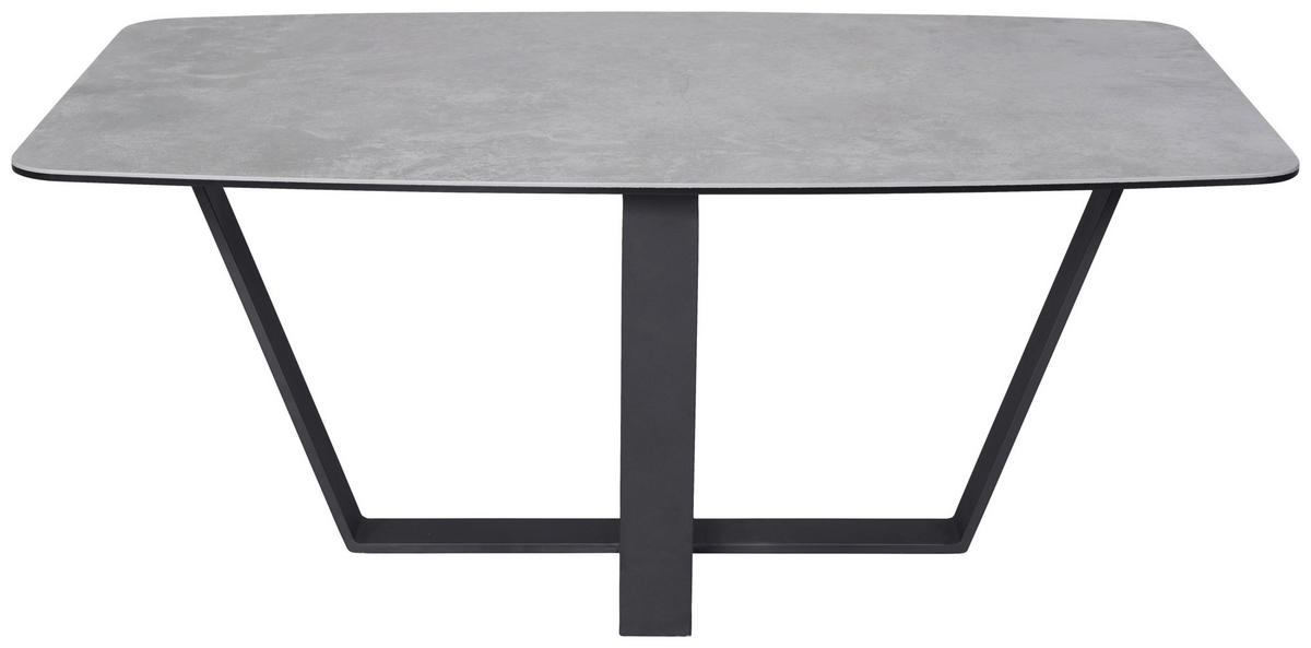 KONFERENČNÝ STOLÍK, sivá, čierna, kov, sklo, keramika, 100/60/42 cm - čierna/sivá, Design, kov/sklo (100/60/42cm) - Novel