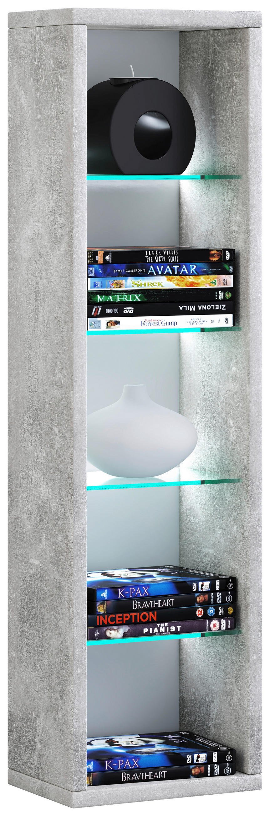 WANDREGAL 21/77/14 cm  - Grau, Design, Glas/Holzwerkstoff (21/77/14cm) - MID.YOU