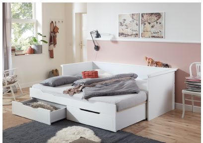 KREVET   90-180/200 cm   bijela  - bijela, Moderno, drvni materijal (90-180/200cm)