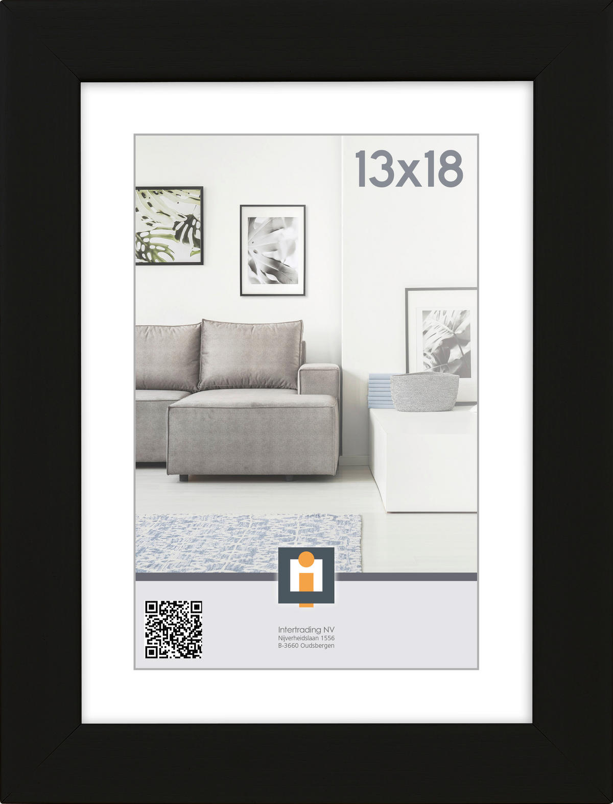 RÁM NA OBRAZY, 1 foto 13 cm x 18 cm - čierna, Basics, plast/sklo (13,5/18/1,5cm)