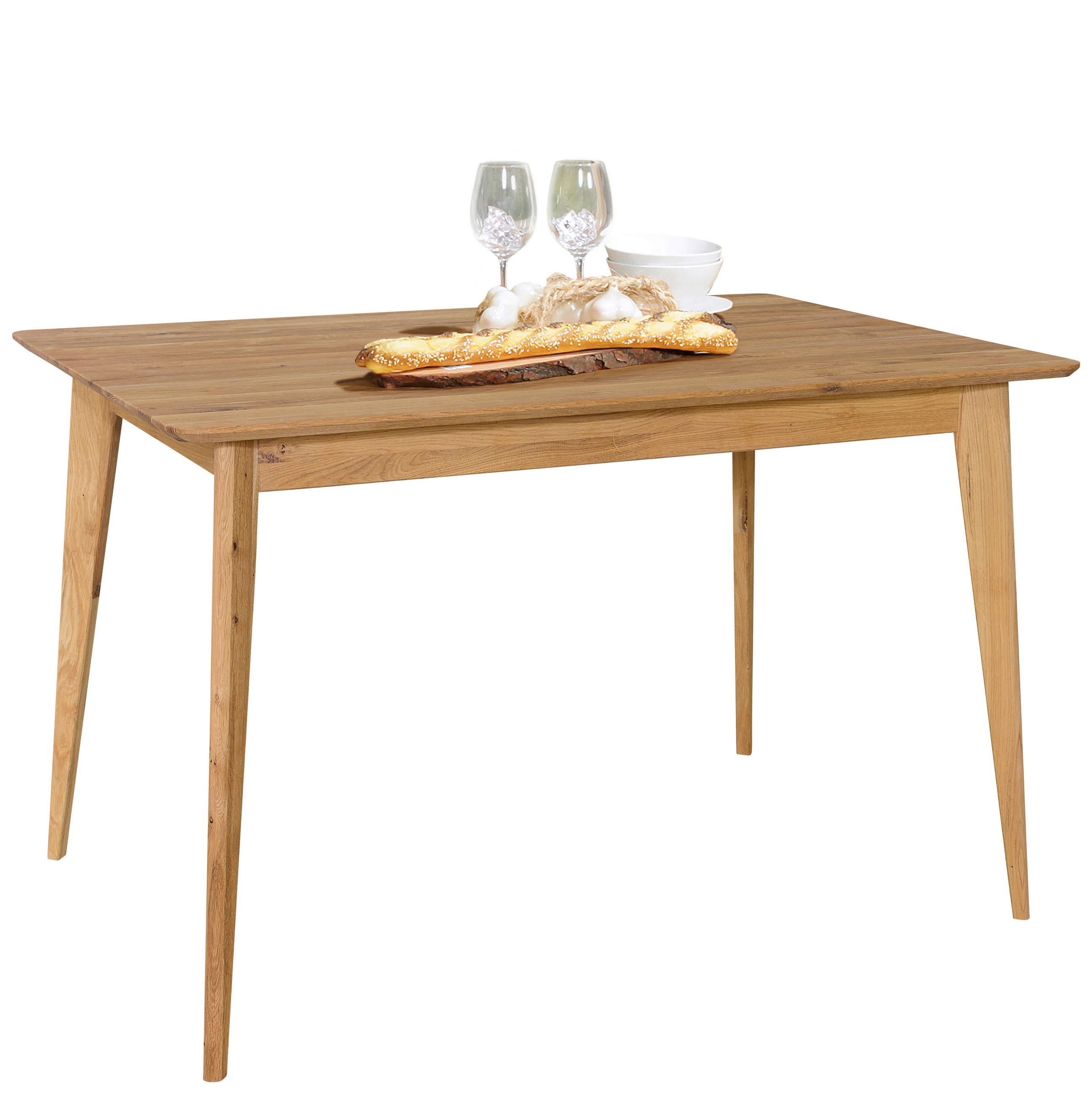 JEDÁLENSKÝ STÔL, divoký dub, farba duba, 120/80/76 cm - farba duba, Design, drevo (120/80/76cm) - Carryhome