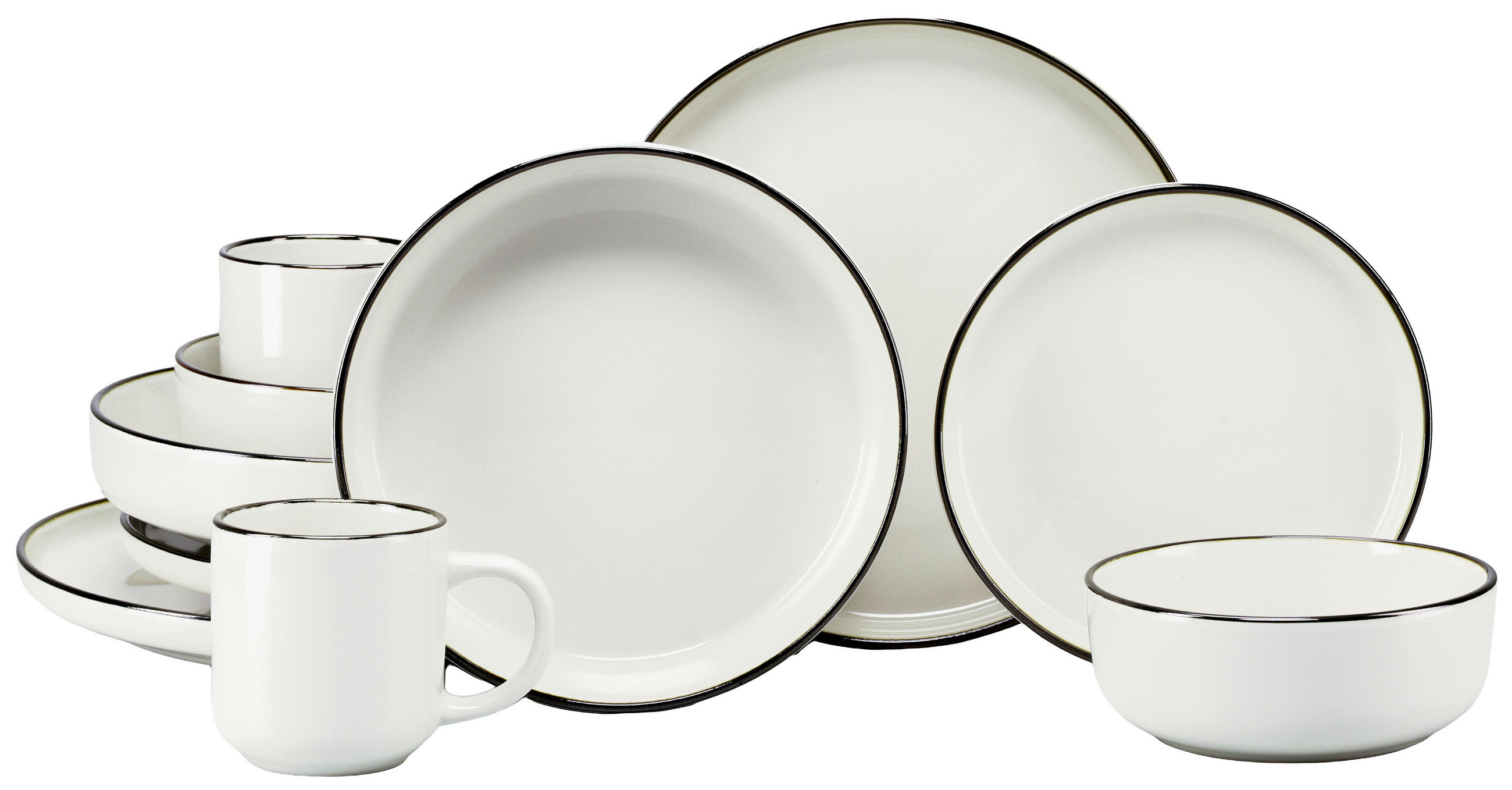 KOMBISERVICE Creme, Goldfarben Nordic Festive Creme 10-teilig 2 Personen  - Goldfarben/Creme, Basics, Keramik - Creatable