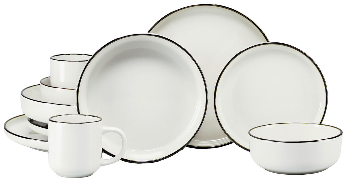 KOMBISERVICE Nordic Festive Creme 10-teilig  - Goldfarben/Creme, Basics, Keramik - Creatable