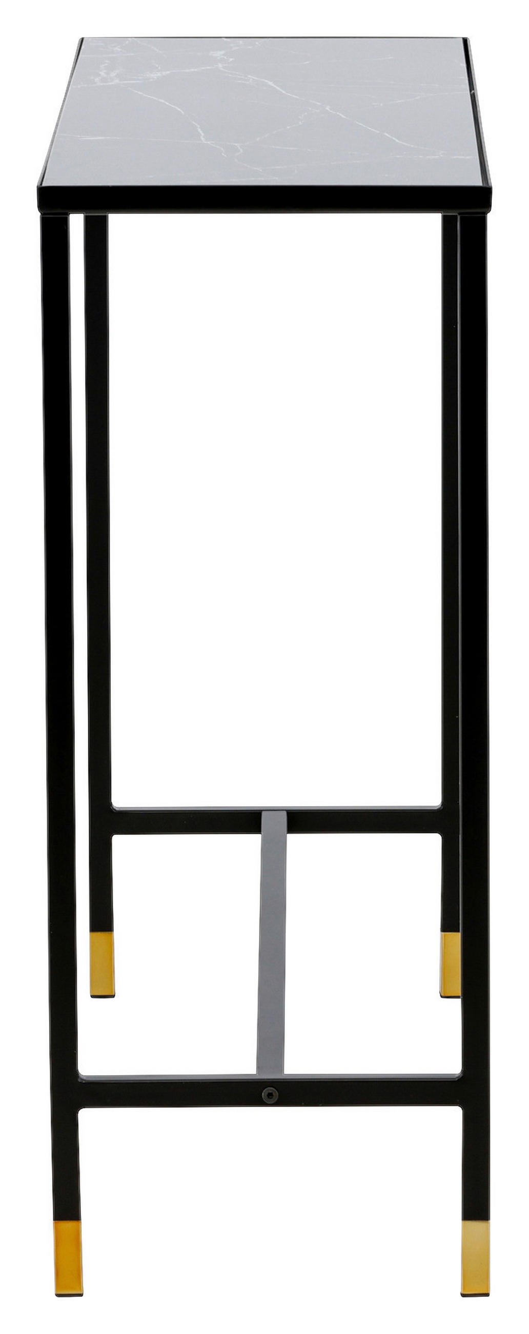 BEISTELLTISCH 100/30/75 cm Schwarz, Messingfarben rechteckig  - Messingfarben/Schwarz, Design, Glas/Metall (100/30/75cm) - Livetastic