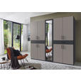 DREHTÜRENSCHRANK  in Graphitfarben, Sahara  - Schwarz/Graphitfarben, KONVENTIONELL, Glas/Holzwerkstoff (225/208/58cm) - Carryhome