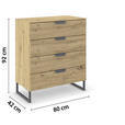KOMMODE  in 80/92/42 cm  - Dunkelgrau/Eiche Artisan, Design, Holzwerkstoff/Metall (80/92/42cm) - Carryhome