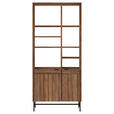 REGAL  82,2/184,1/38 cm Braun, Honig  - Schwarz/Braun, Design, Holz/Metall (82,2/184,1/38cm) - Carryhome