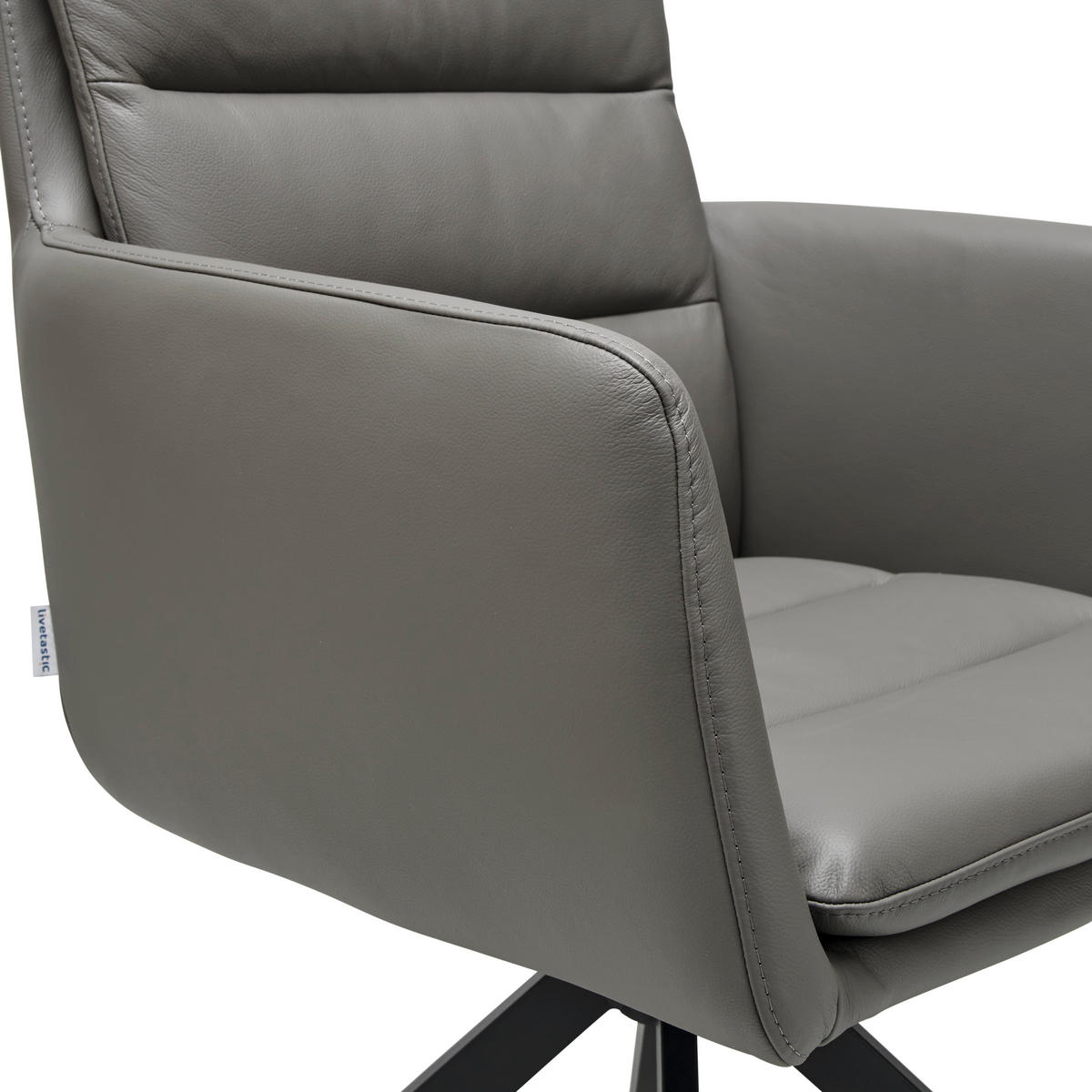 ŽIDLE S PODRUČKAMI, ocel, tmavě šedá - černá/tmavě šedá, Design, kov/kůže (60/88/62.5cm) - Livetastic