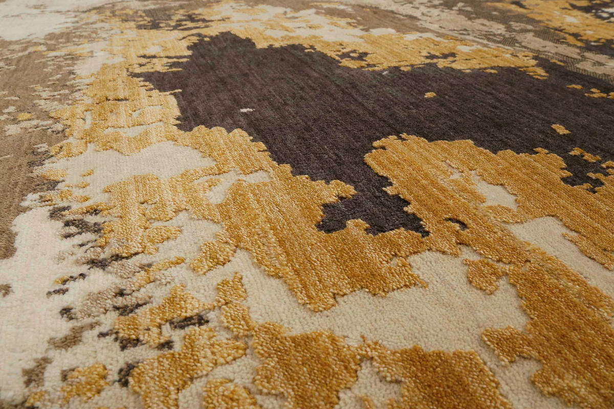 FLACHWEBETEPPICH 50/80 cm Manhattan Schwarz, Goldfarben, Beige  - Beige/Goldfarben, Design, Textil (50/80cm) - Esprit