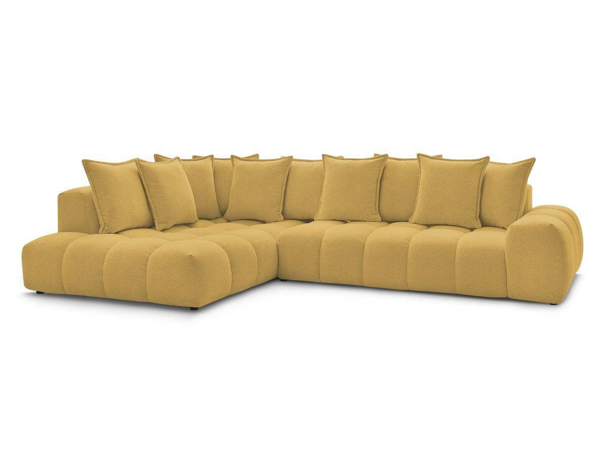 ECKSOFA Ottomane links  EVEREST Gelb Flachgewebe  - Gelb/Schwarz, MODERN, Kunststoff/Textil (210/352cm) - Livetastic