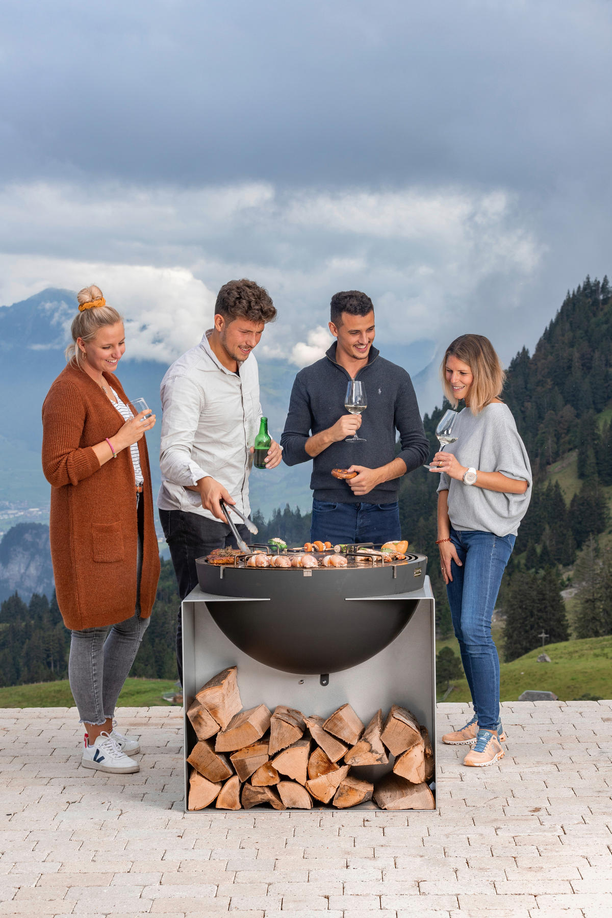FEUERSTELLE  - Edelstahlfarben/Schwarz, Design, Metall (80/85/85cm) - Nouvel