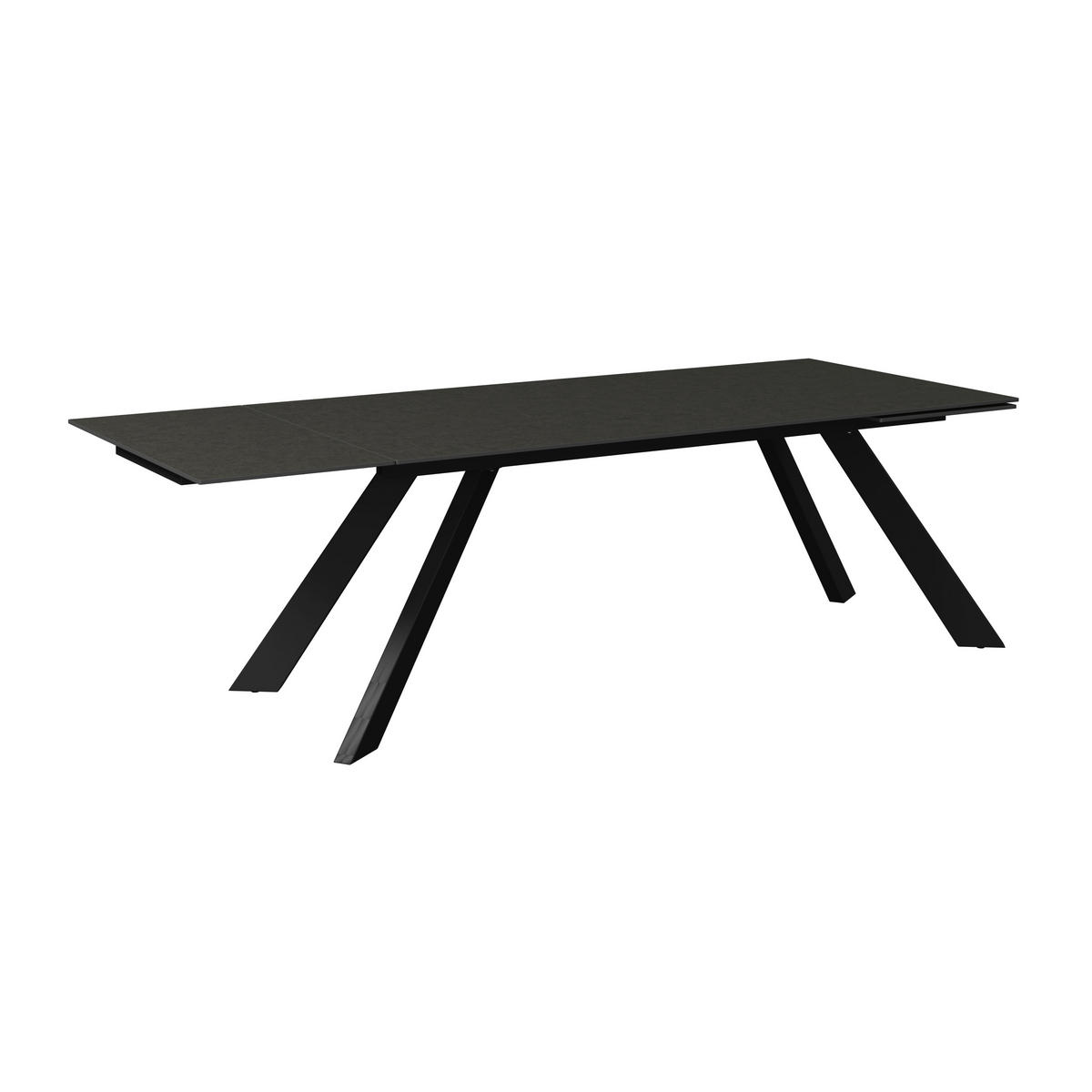 ÉTKEZŐASZTAL - antracit, Modern, kő/fém (200-300/76/100cm) - Amatio